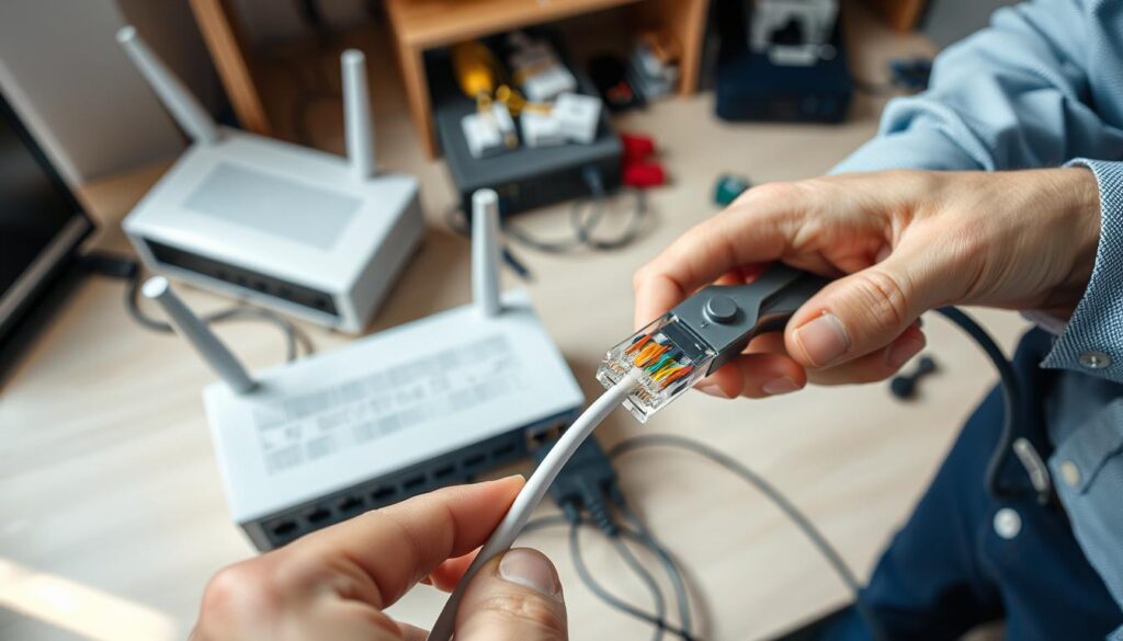Ethernet cable installation process