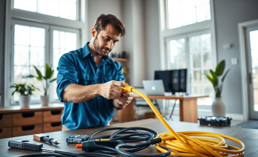 Ethernet cable installation process