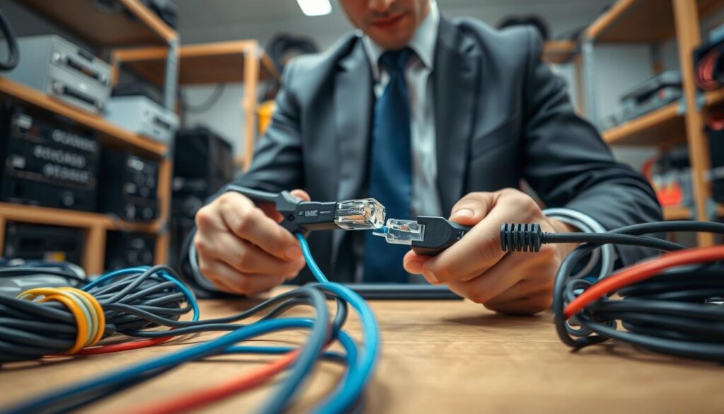 Wiring and terminating Ethernet cables